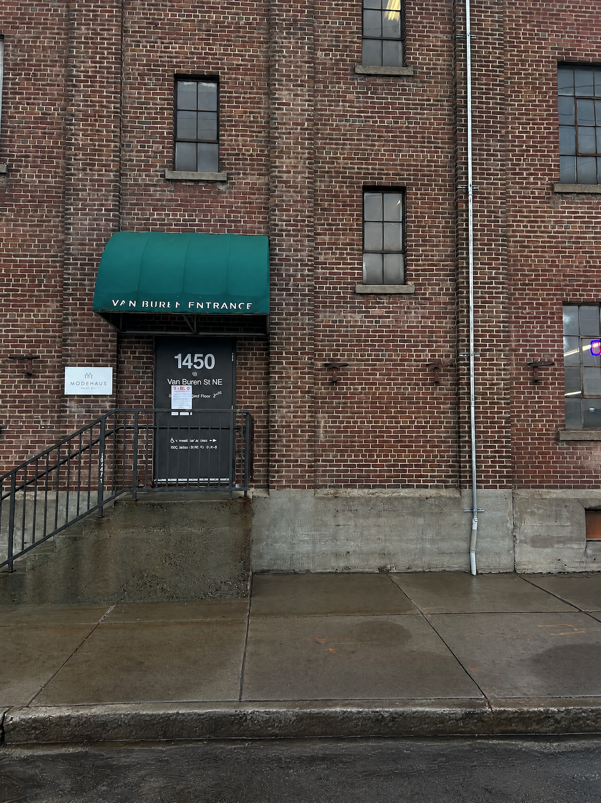 Find the green awning