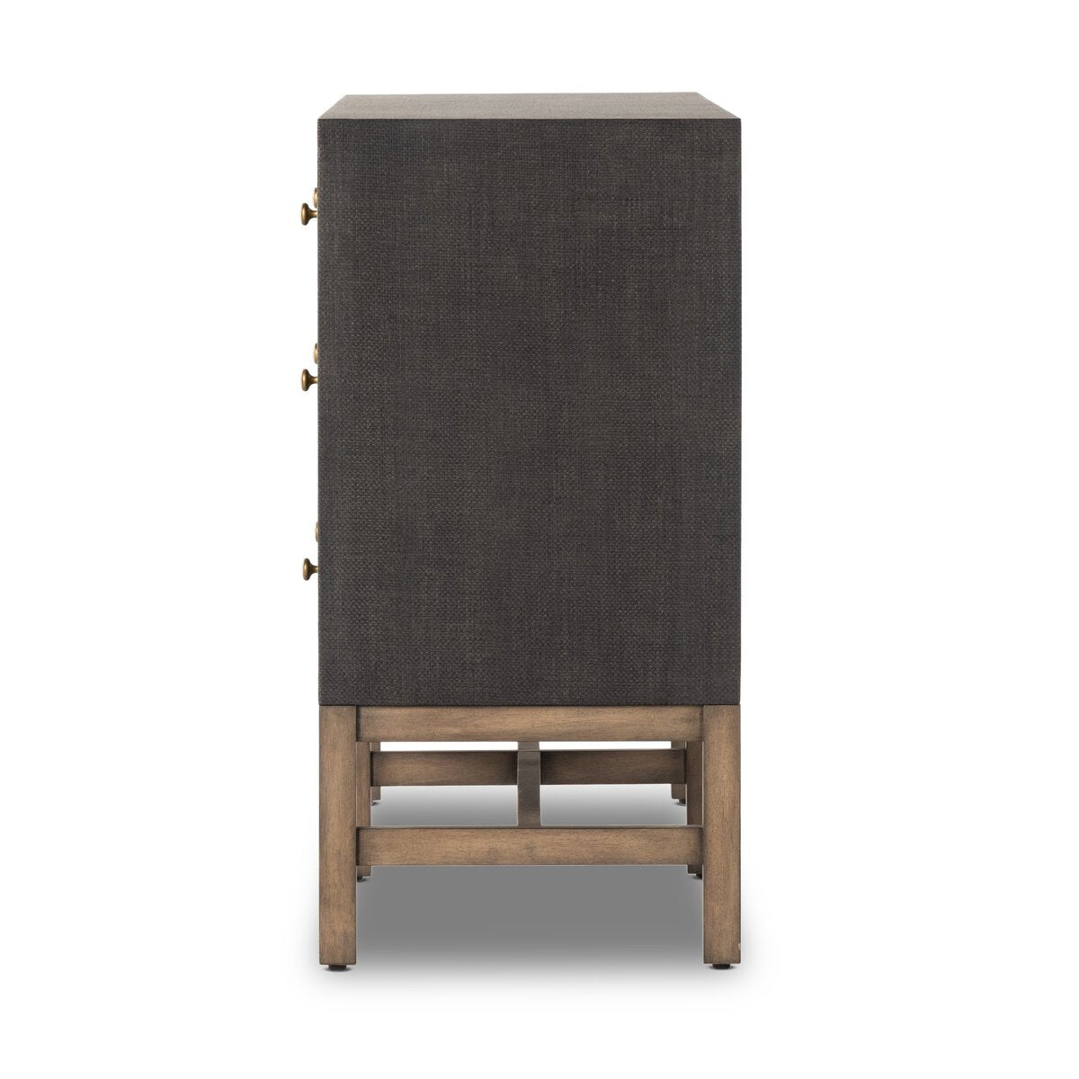 Fiona 6 Drawer Dresser - Black Raffia - side view