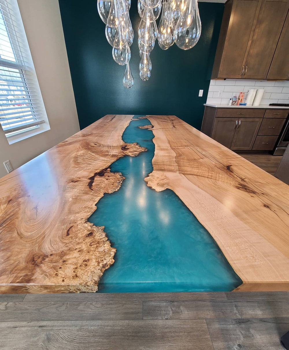 Maple Burl + Resin Dining Table