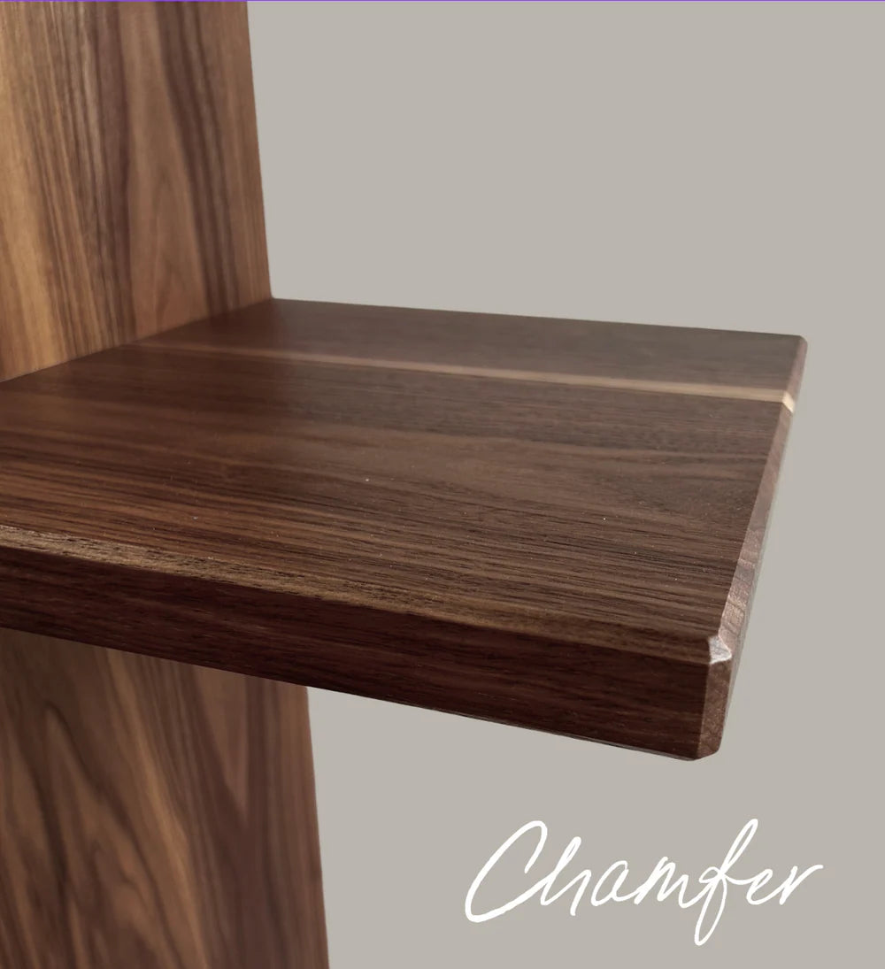 Belvedere Bookshelf - Rounded edge detail