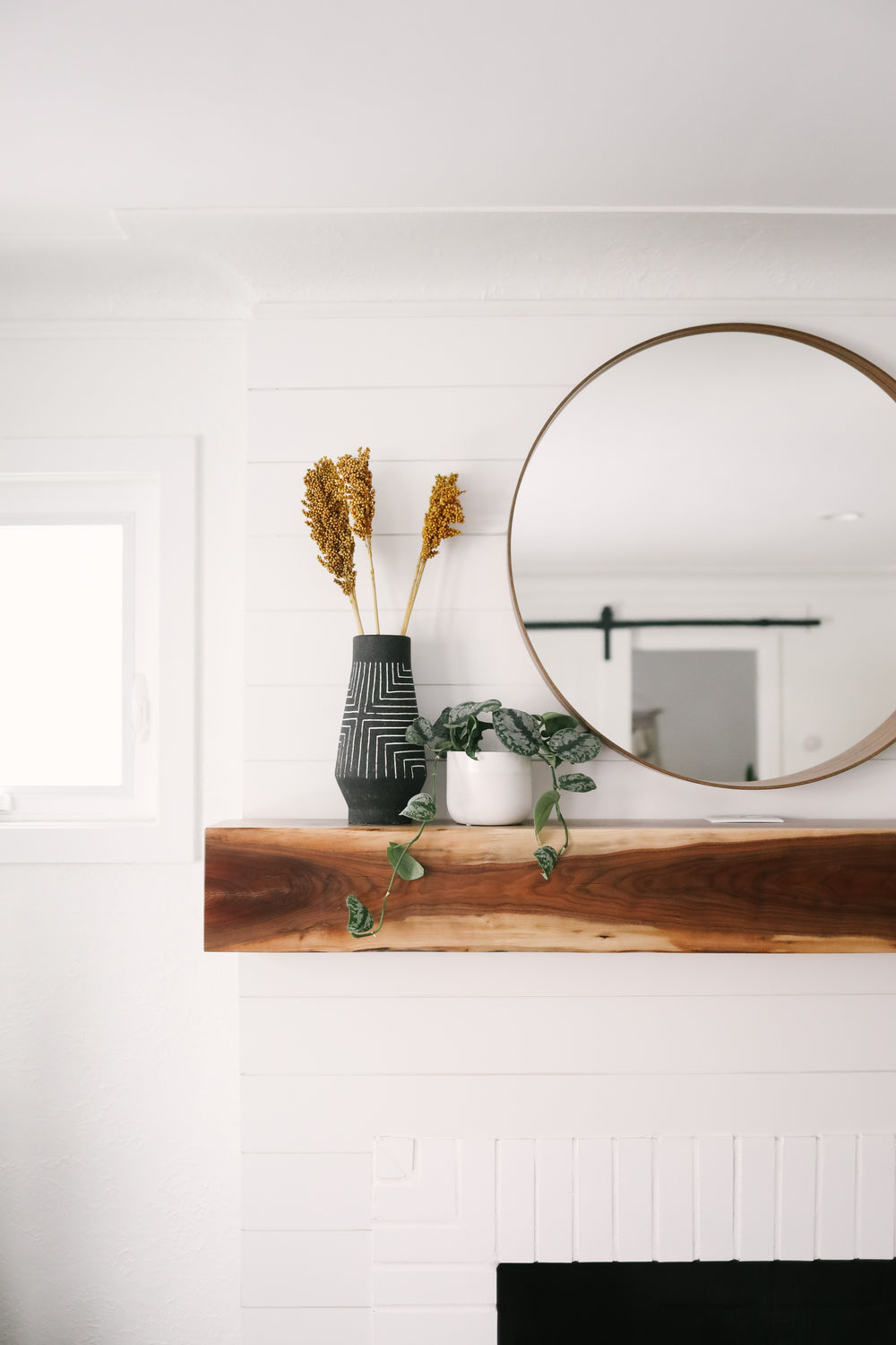 Walnut Timber Mantel